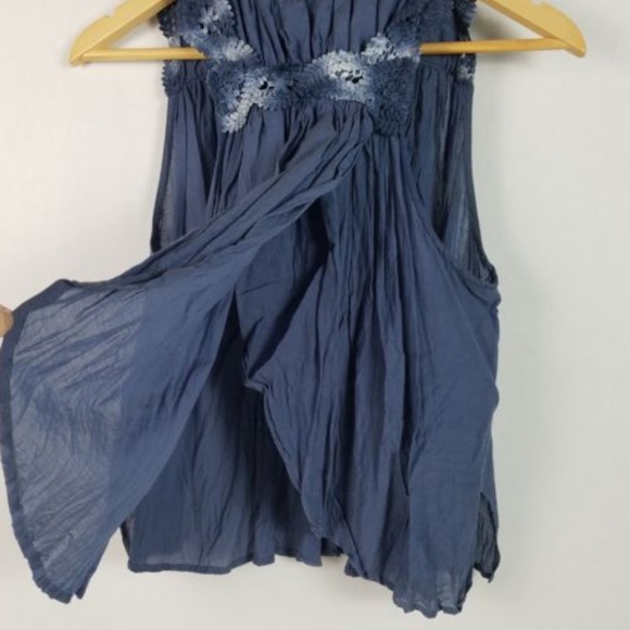 Free People Boho Crochet Trim Split Back Tank - Picture 7 of 7